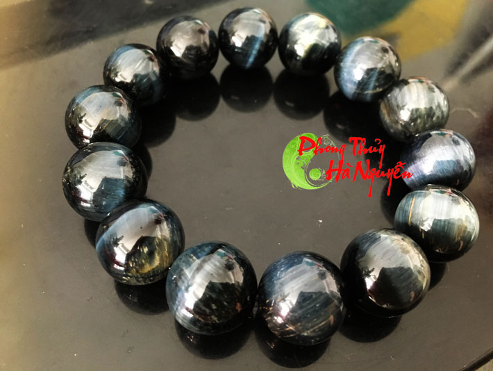 vòng tay đá mắt hổ ánh ghi 14 ly vip
